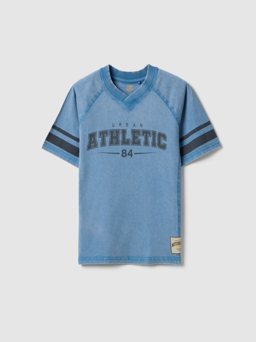 Boys' blue pure cotton regular fit t-shirt with print_3