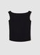 Black stretch cotton top with metal eyelets, regular fit_1