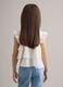 Girls' white regular fit top with ruffles_2