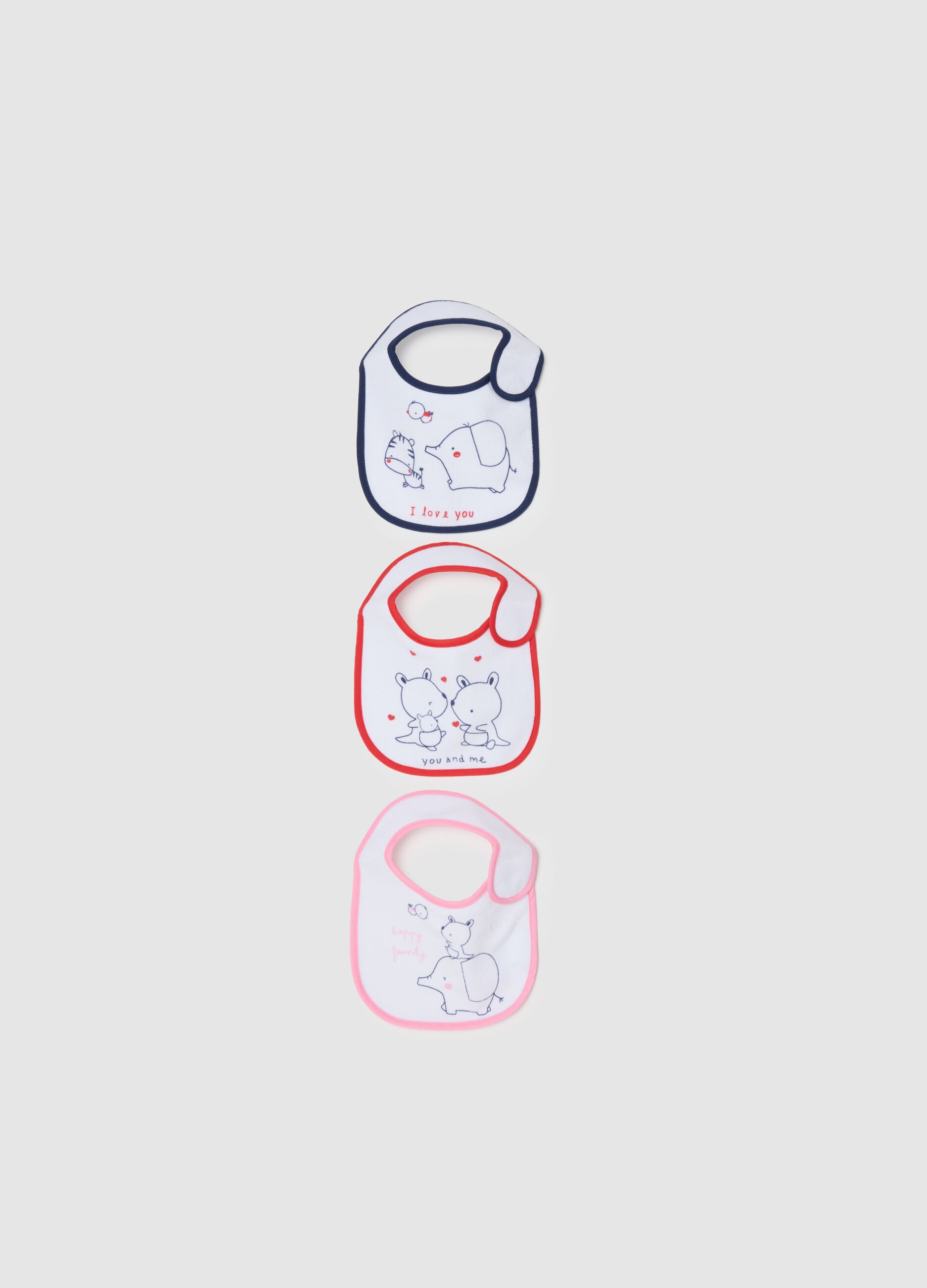 Multicolour Cotton Bibs Tripack for Baby Girls