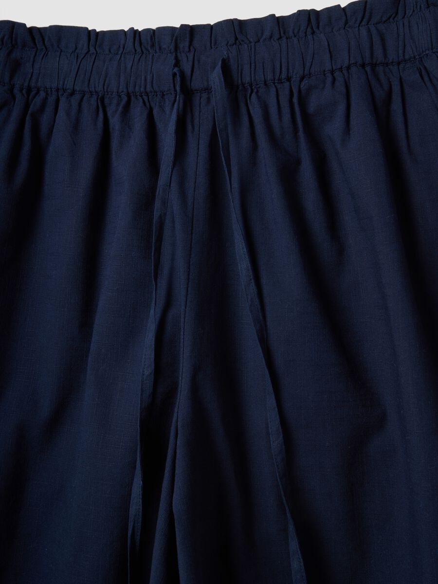 Blue pure cotton regular-fit shorts_5