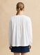 White cotton blend regular fit shirt with mandarin collar_3