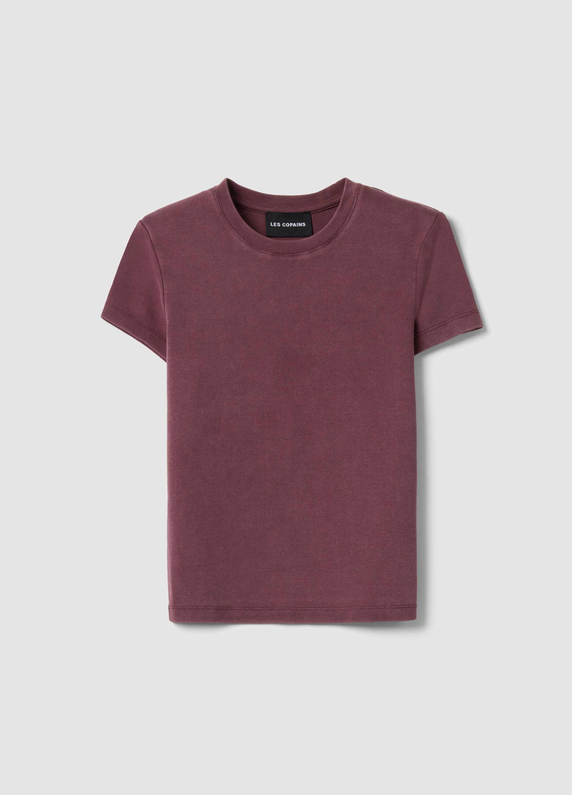 Fitted T-shirt in stretchy purple cotton
