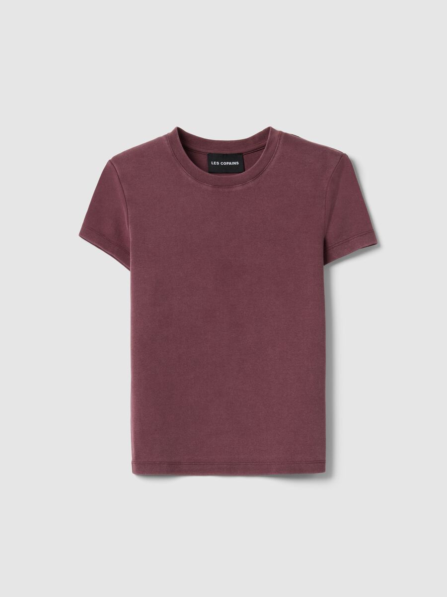 Fitted T-shirt in stretchy purple cotton_4