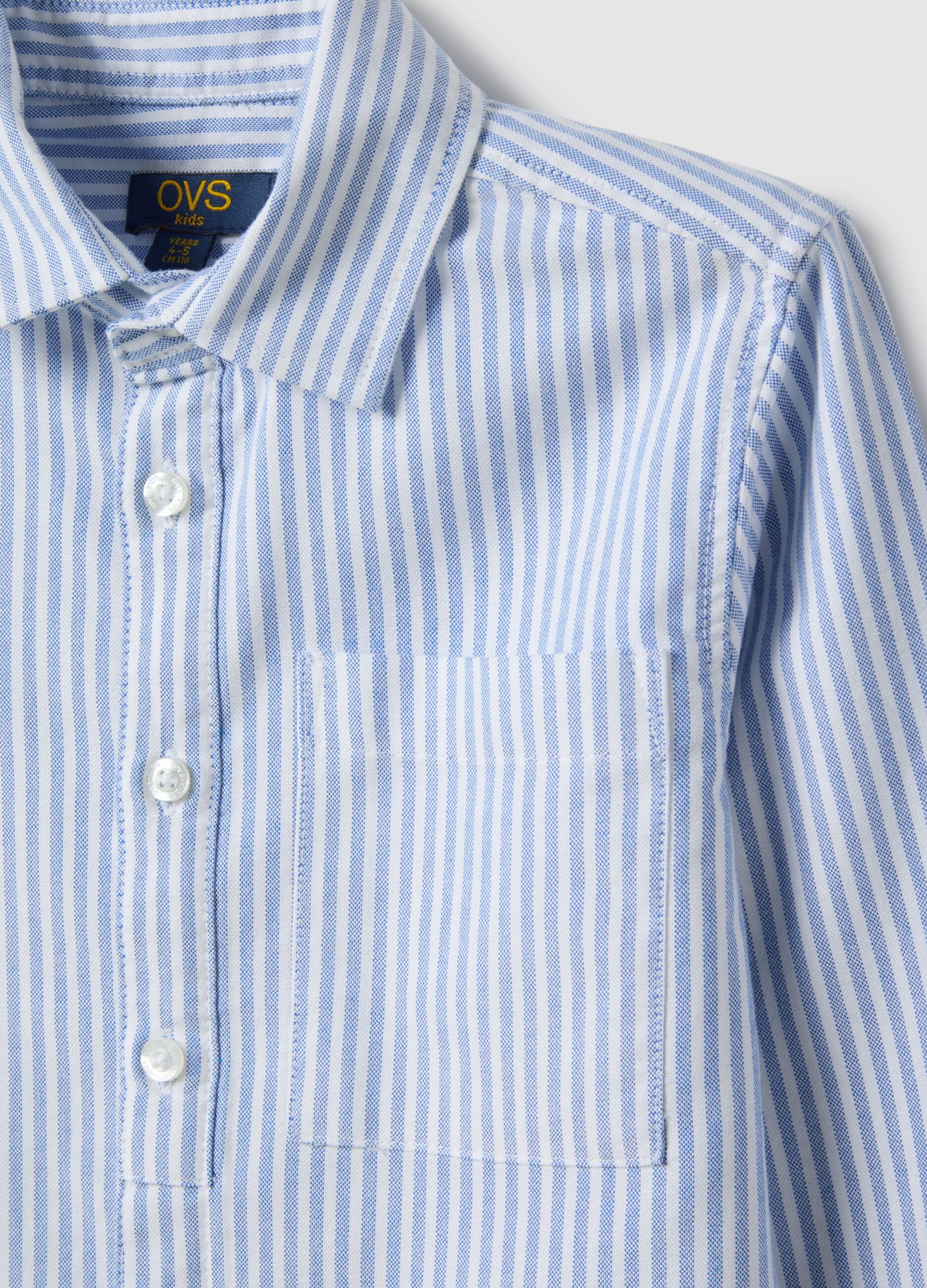 Boys' regular fit multicoloured stripe pure cotton shirt