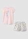 Girls' multicolour pure cotton pyjamas, regular fit with floral design_0