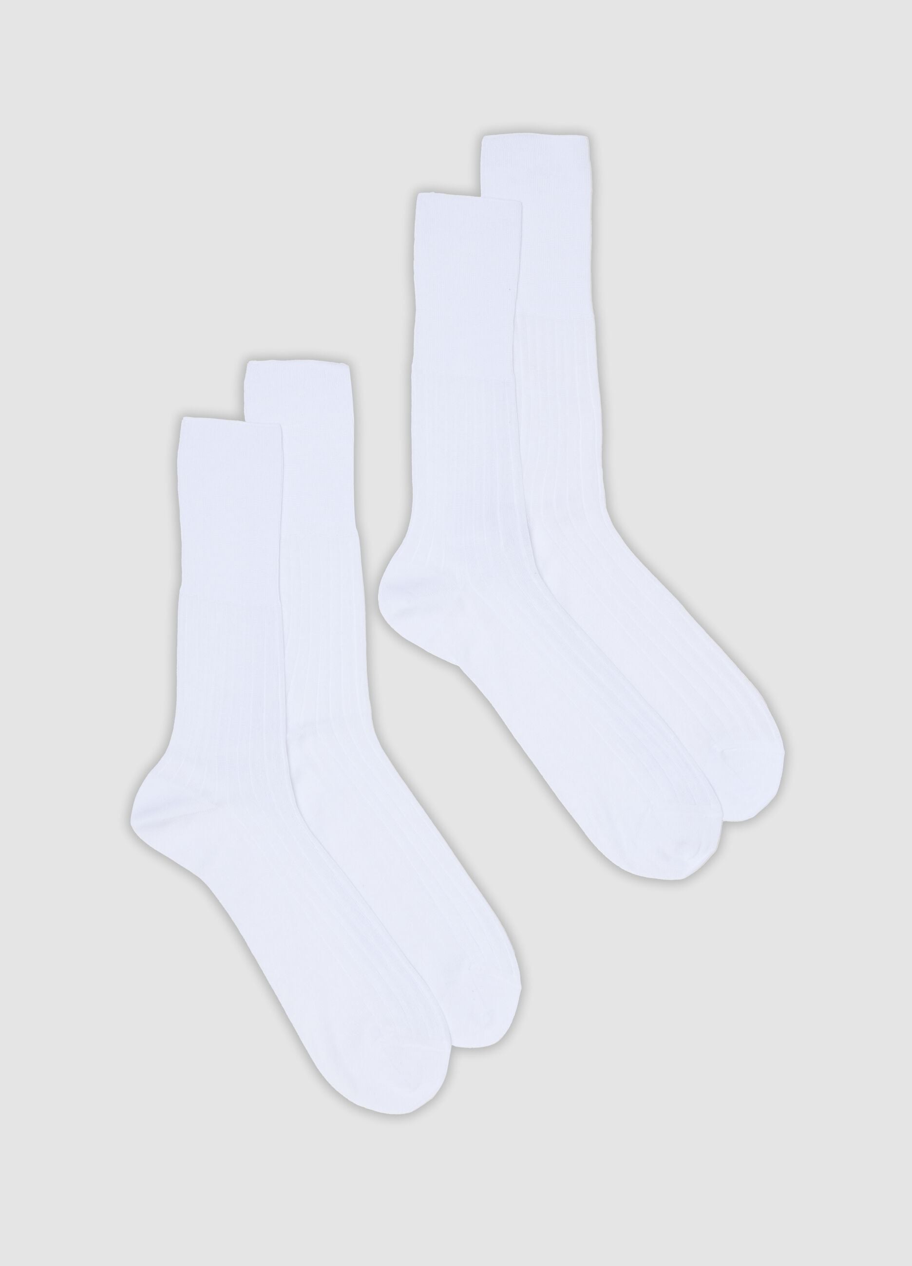 2-pack of white mid-calf pure cotton socks