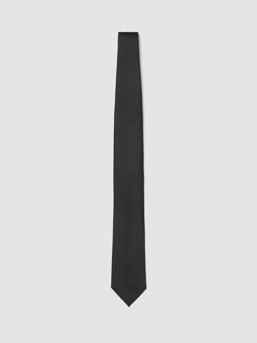 Cravatta nera pala 7,5 cm_0