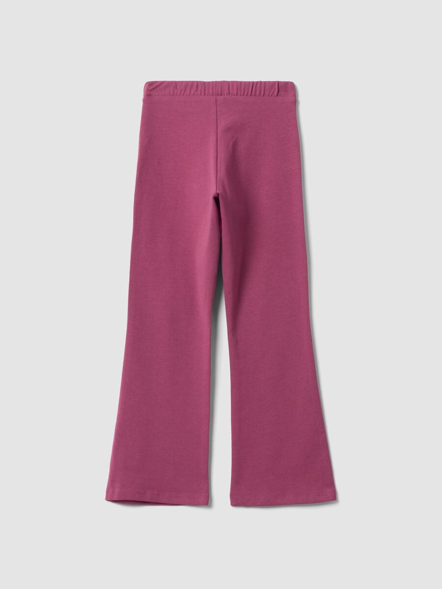 Pink cotton-stretch flared leggings_1