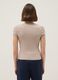 Beige fitted T-shirt in stretch cotton_2