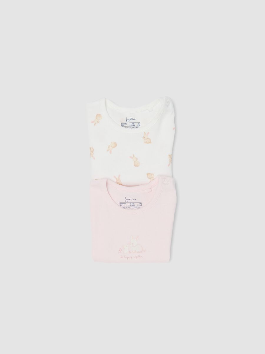 2-pack of pink and white organic cotton short-sleeve bodysuits for baby girls_2