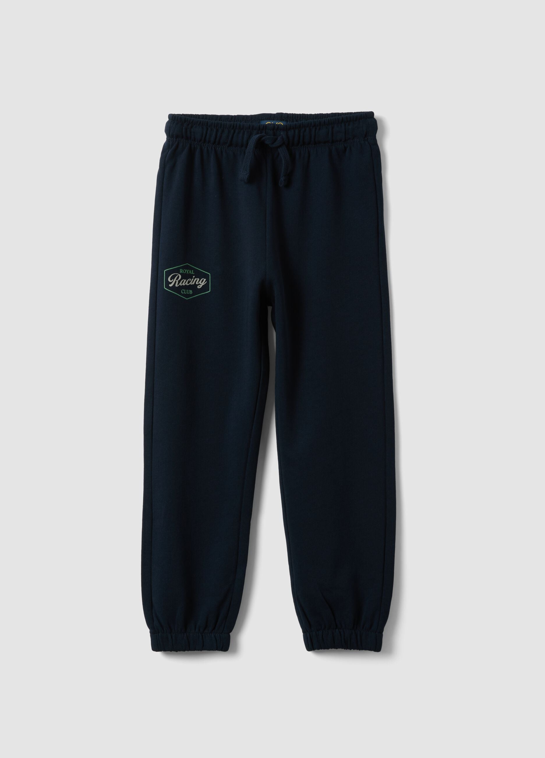 Children's regular fit blue pure cotton trousers