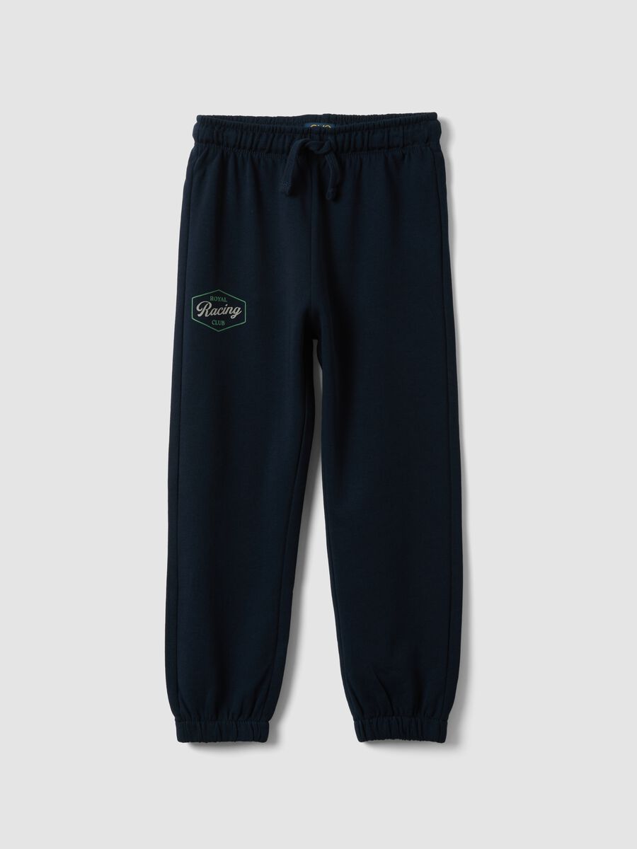 Children's regular fit blue pure cotton trousers_0
