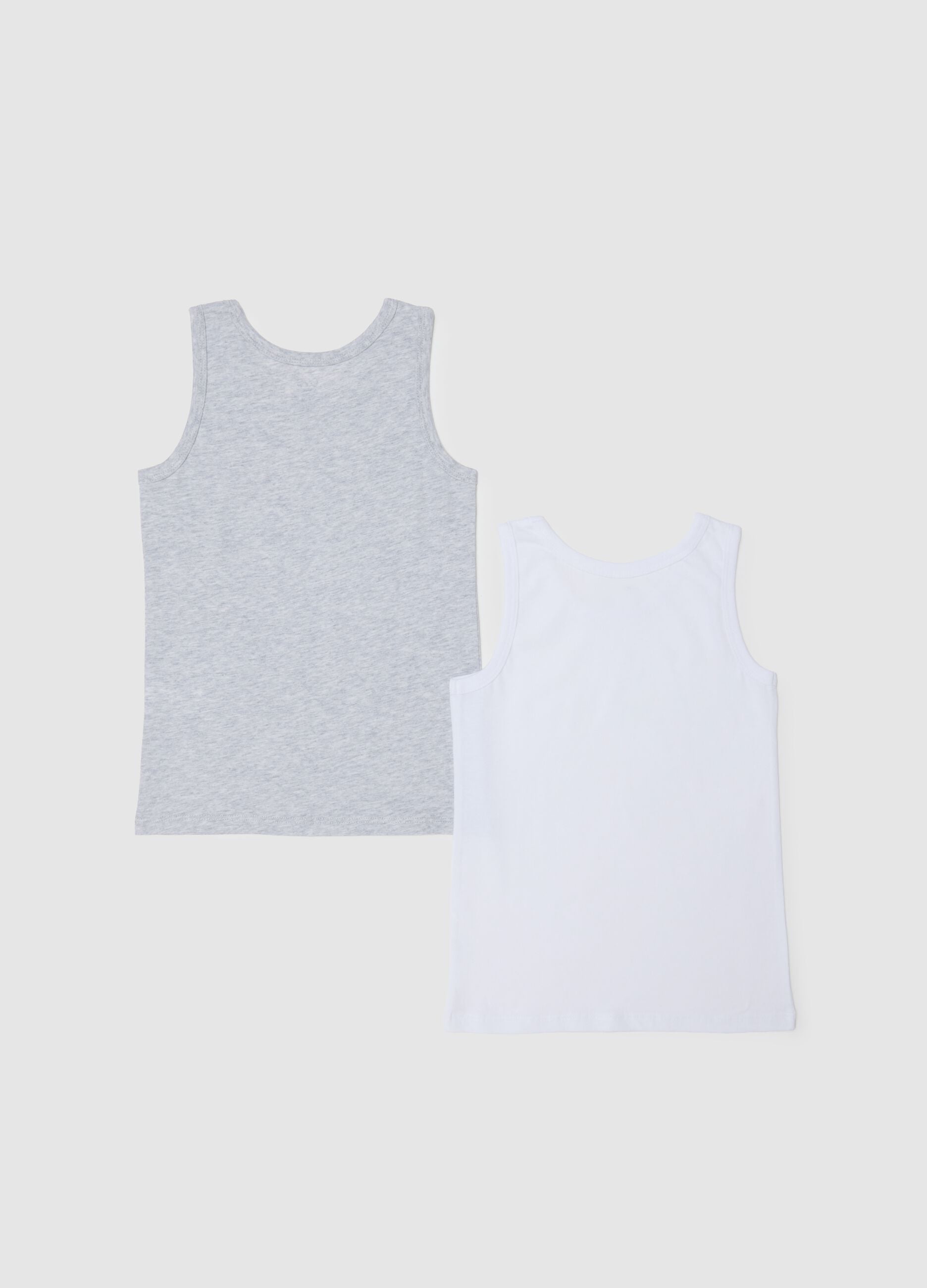 Multicolour pure cotton child&rsquo;s regular fit vests twin pack