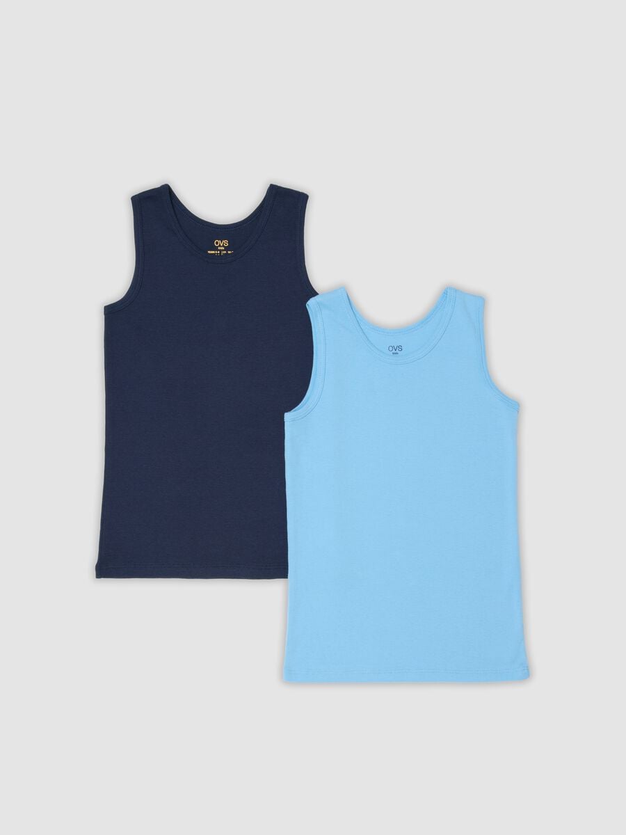 2-pack of multicolour boys' vests in pure organic cotton, regular fit_0