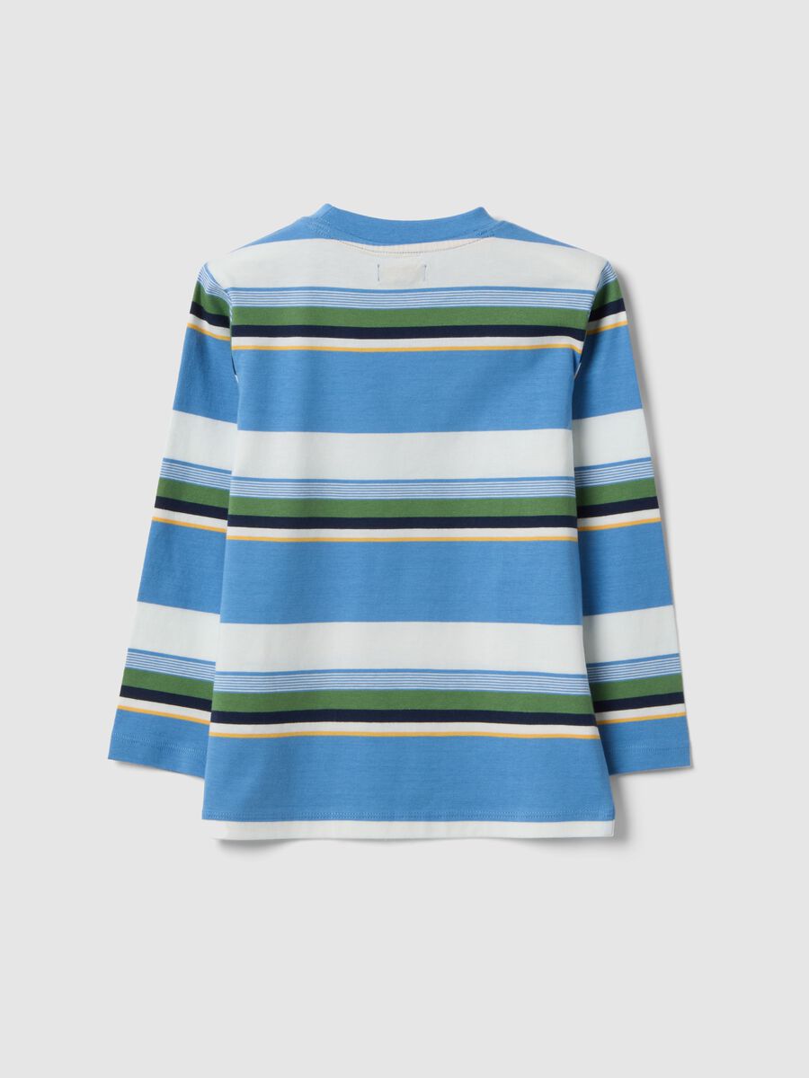 T-shirt in puro cotone a righe multicolor da bambino regular fit_1