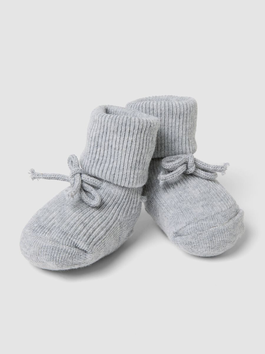 Grey organic cotton ribbed booties_2