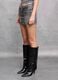 Washed Grey Mini Denim Skirt_1