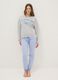 Multicolour striped pyjama trousers in pure cotton regular fit_0