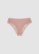 Pink Brazilian knickers in stretchy microfibre with lace_1