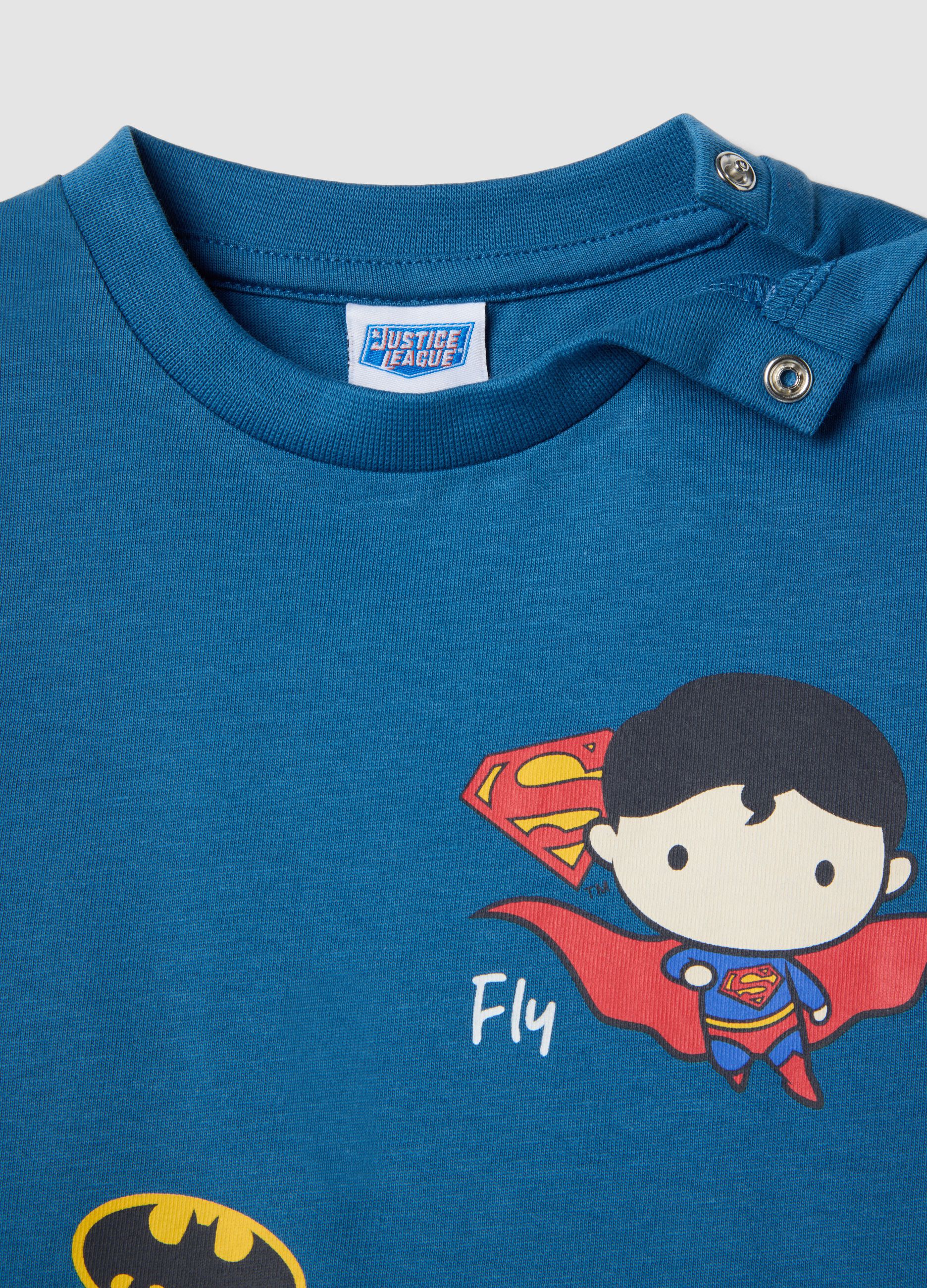 Multicolour pure cotton baby short pyjamas with DC prints