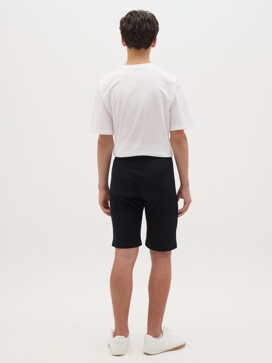 Boys&rsquo; black Bermuda shorts in 100% cotton with regular fit_2