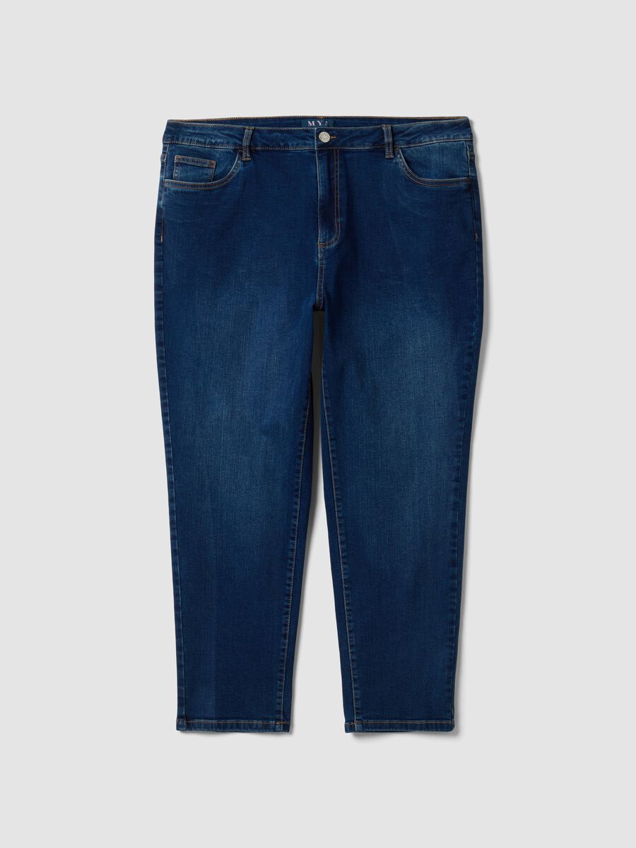 Blue stretch-cotton denim slim-fit jeans_0