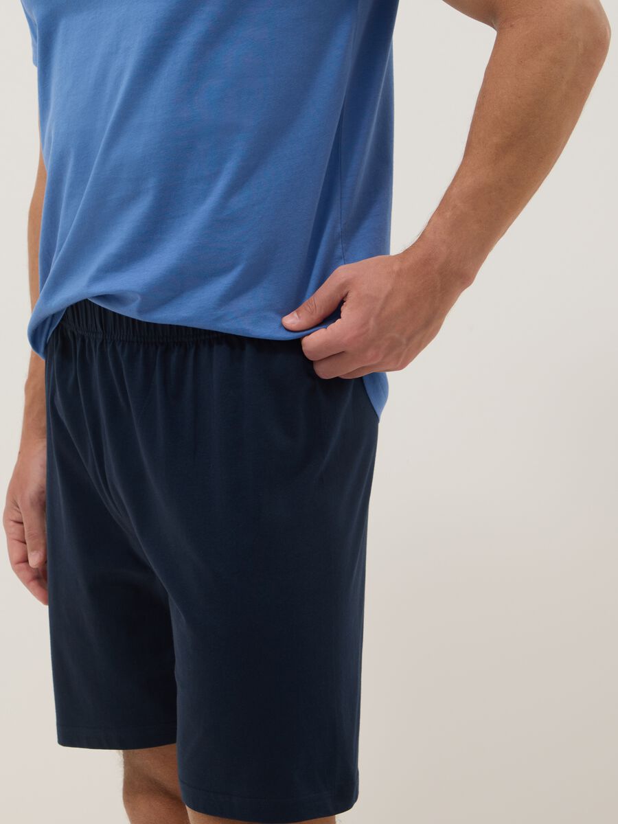 Blue organic cotton pyjamas, regular fit_3