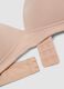 Beige padded stretch-fabric bra_1