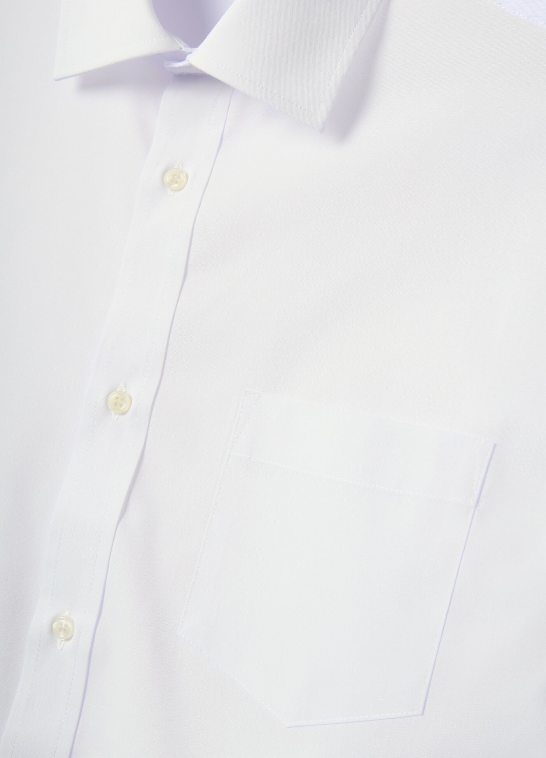White cotton blend shirt regular fit easy iron