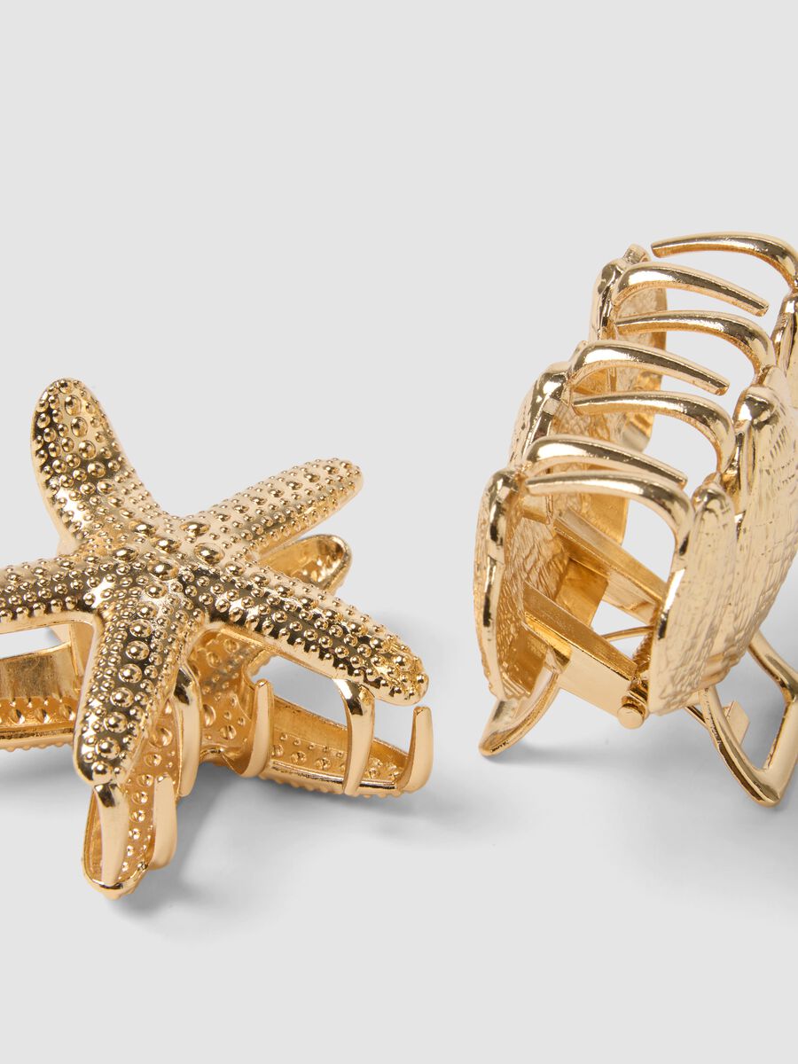 2-pack gold-tone shell and starfish hair clips_2