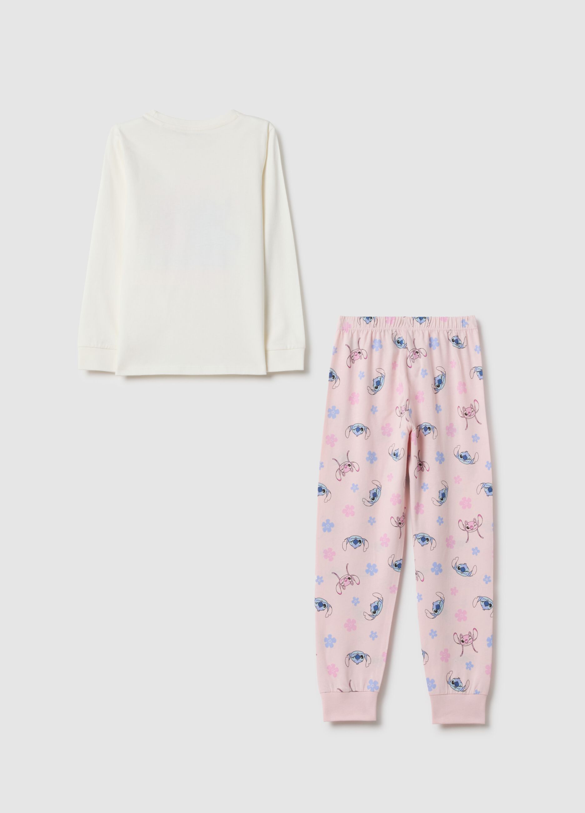 Multicolour pure cotton pyjamas regular fit with Stitch print