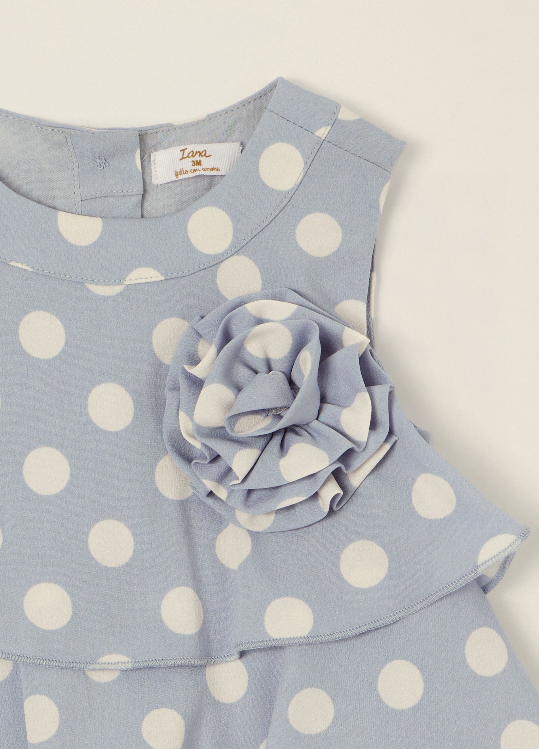Baby girl&rsquo;s blue polka-dot dress