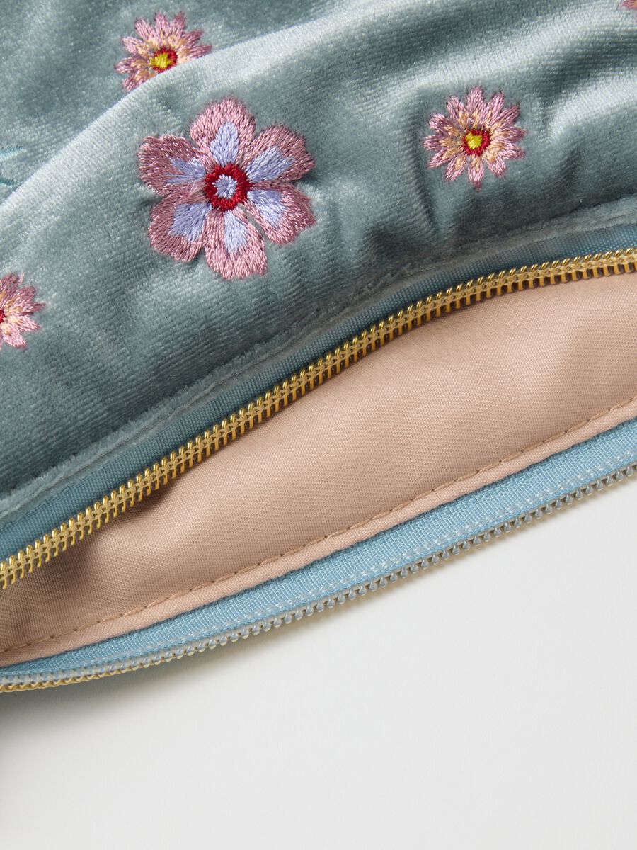 Multicolour clutch with floral embroidery and zip_2