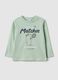 Green pure cotton boys' regular fit t-shirt with print_0