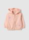 Pink stretch cotton sweatshirt for girls regular fit with flowers_0