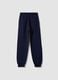 Blue organic cotton joggers, regular fit, for girls_1
