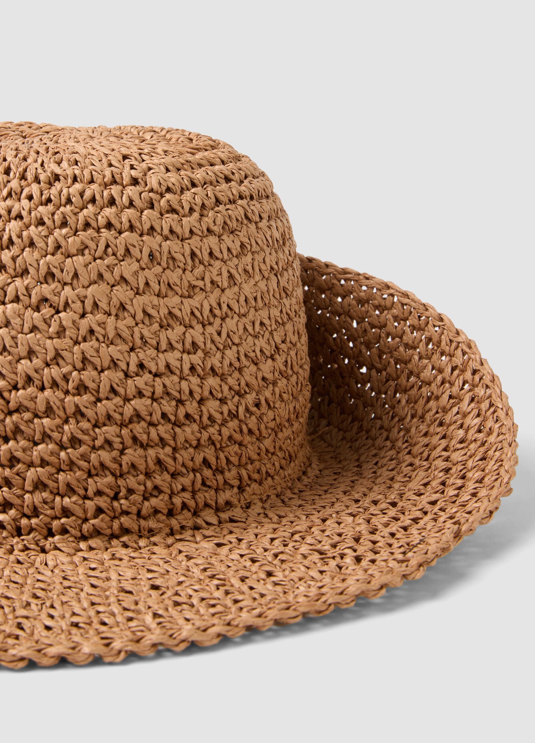 Panama hat in pure brown paper fabric