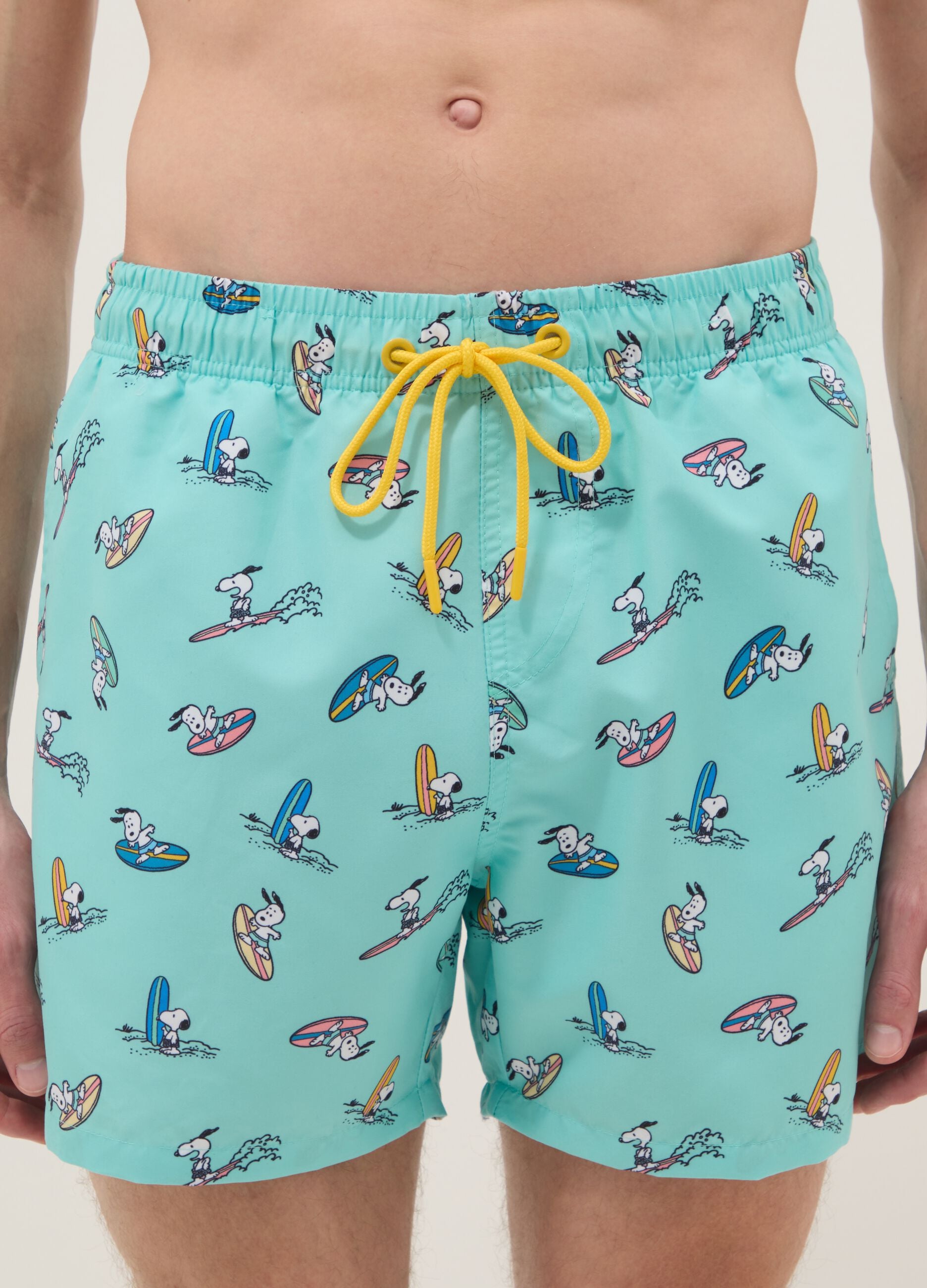 Blue swimsuit with Snoopy surf prints