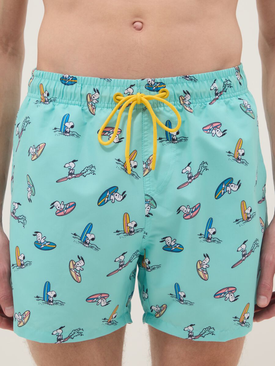 Blue swimsuit with Snoopy surf prints_1