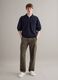 Blue Pure Cotton Regular Fit Sweatshirt with Half Zip and Collar_2