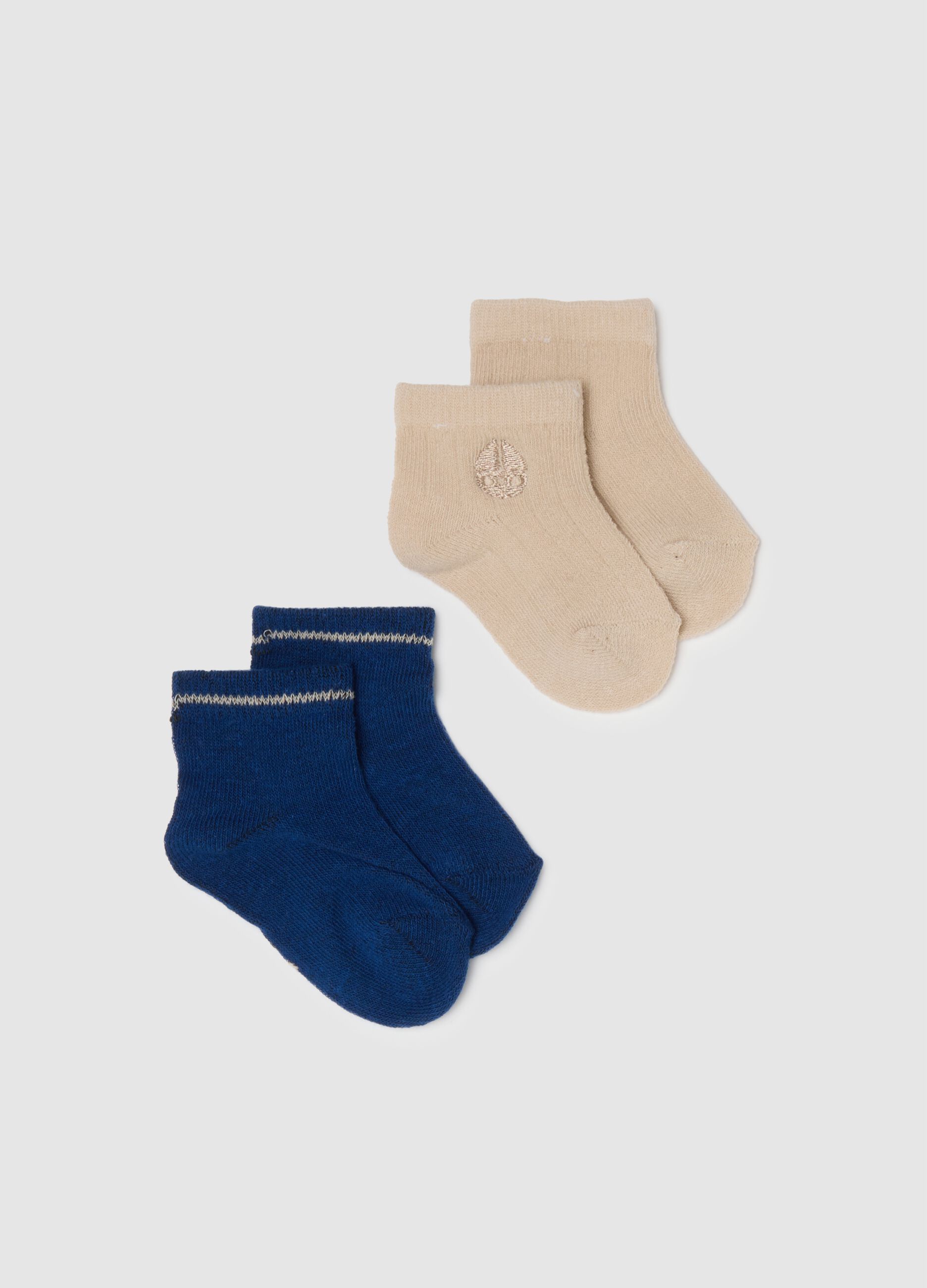 Twin Pack of Newborn Multicolour Cotton Blend Socks - Regular Fit