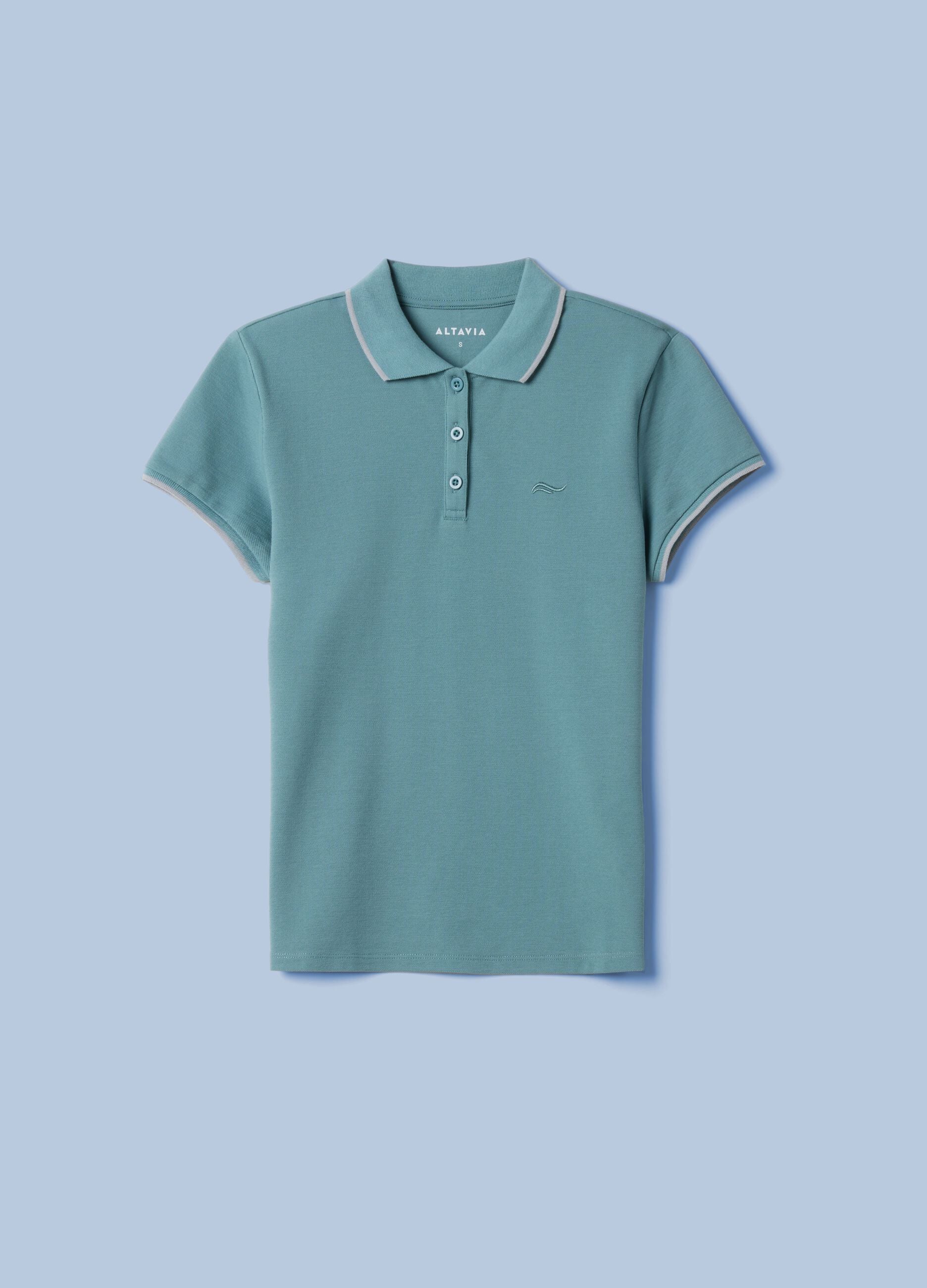 ALTAVIA SAILING green stretch cotton polo shirt