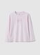 Girl's pure cotton purple T-shirt regular fit with bow_0