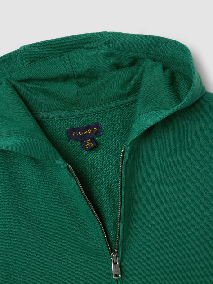 Green pure cotton hoodie, regular fit, for boys_4
