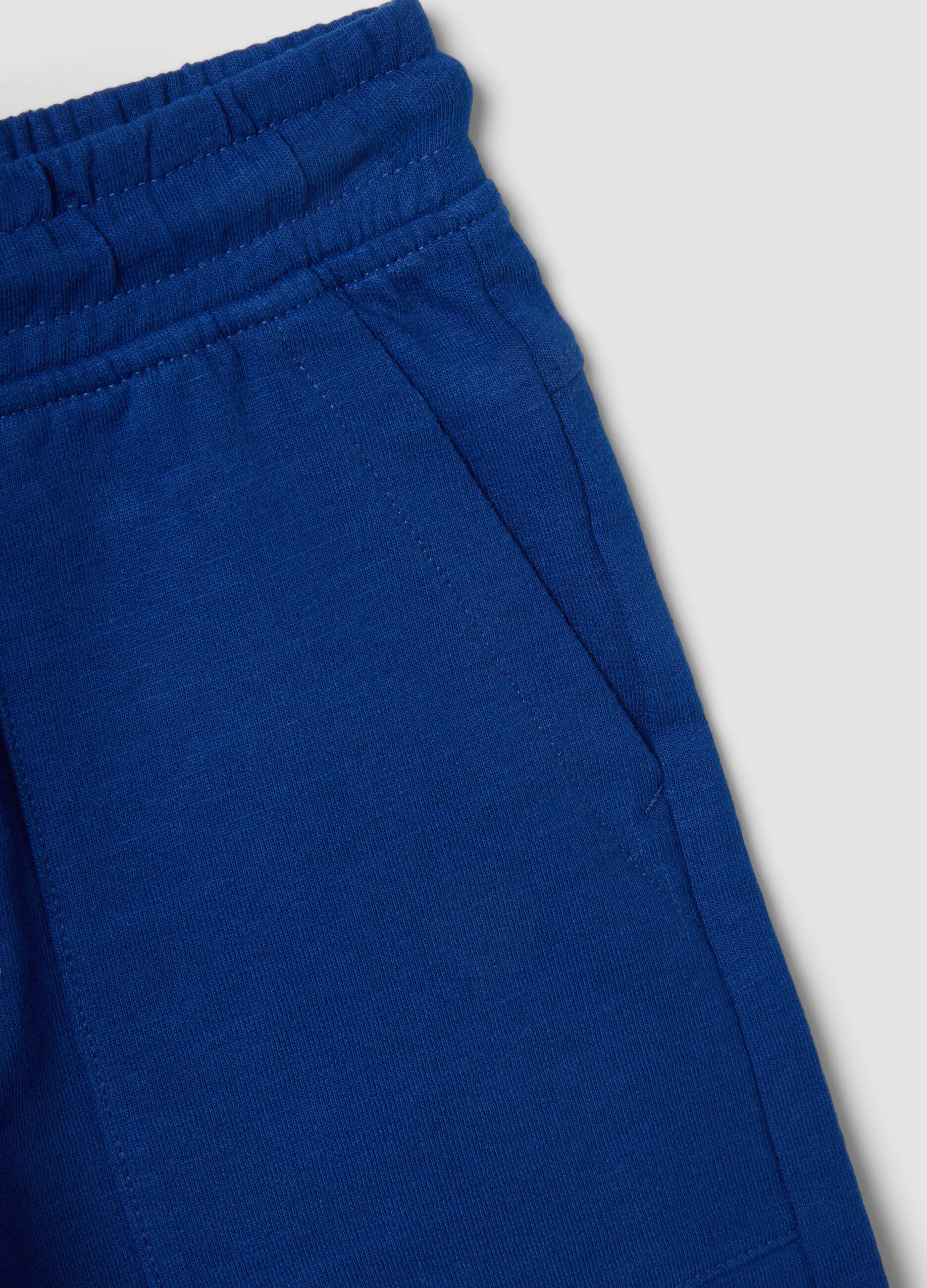Boys&rsquo; blue pure cotton shorts with elasticated waist