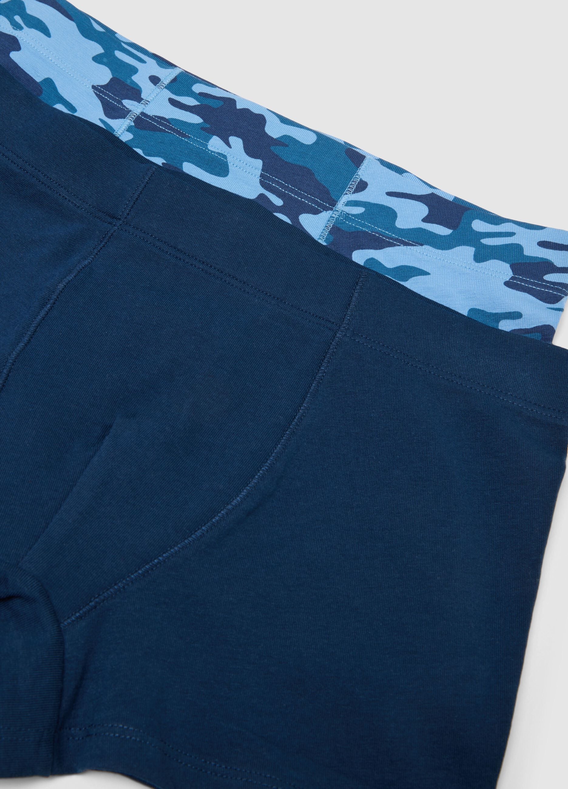 Multipack of stretch cotton multicolour boxers for boys