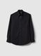 Black long sleeve regular fit easy iron shirt_4