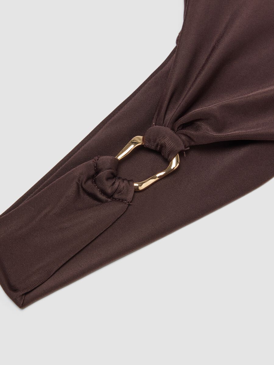 Brown stretch bikini bottoms with ring detail_5