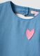 Girls' regular fit blue denim pure cotton dress with ruffles_2